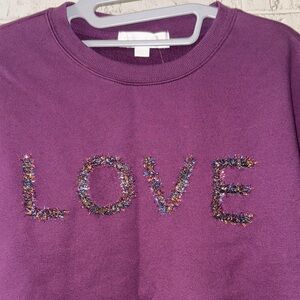 Spiritual Gangster LOVE Mazzy Cropped Embellished Crewneck Sweatshirt. NWOT. S.